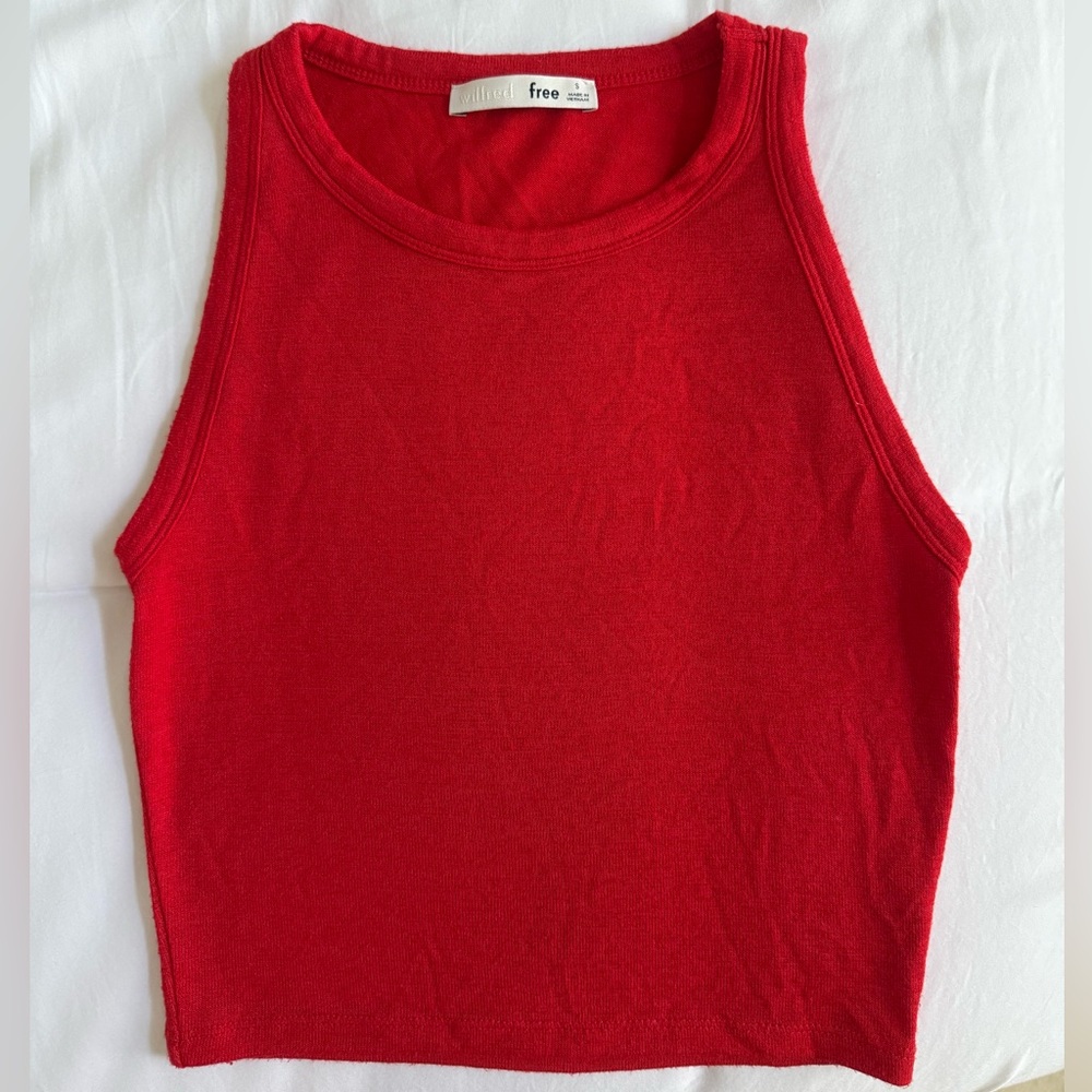 Aritzia Wilfred Free Red Halter Tank